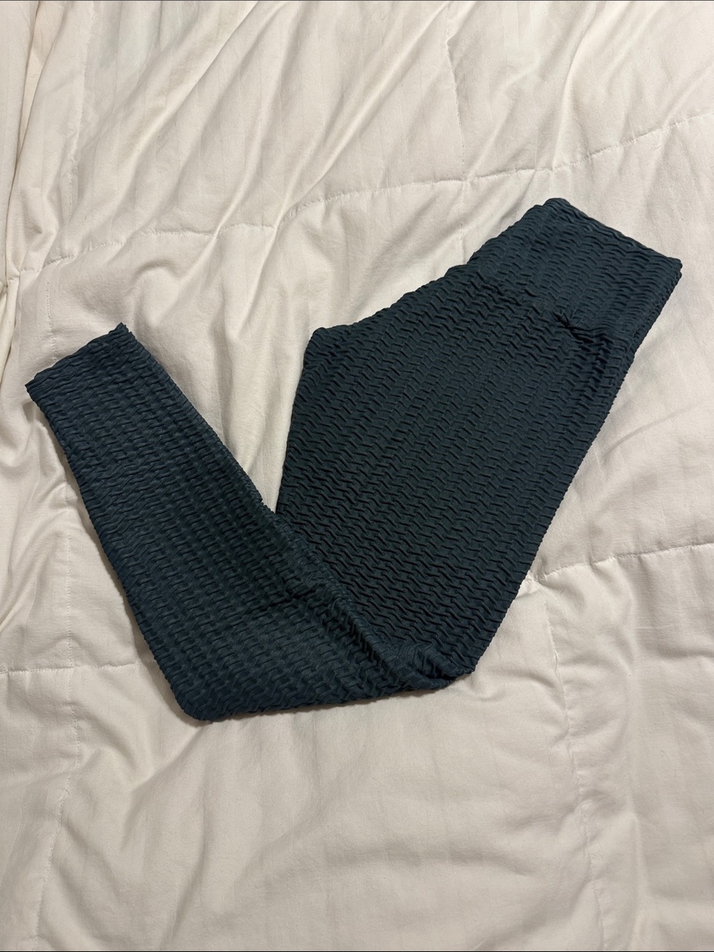 Booty by Brabants - Croco Textured Dark Green High-Waist Leggings - OSFA